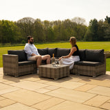 Set Mobili da Giardino 7 Pezzi in Rattan Grigio