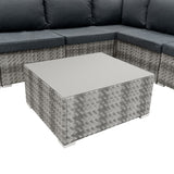 Set Mobili da Giardino 7 Pezzi in Rattan Grigio
