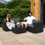 Set Mobili da Giardino 6 Pezzi in Rattan Nero