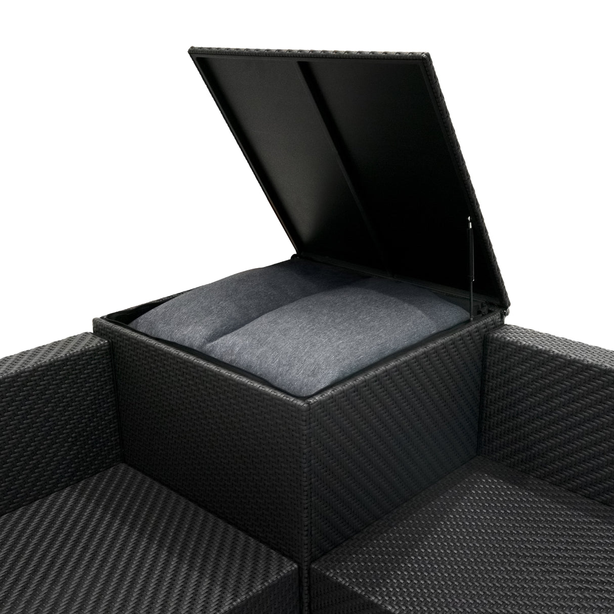 Set Mobili da Giardino 6 Pezzi in Rattan Nero