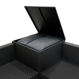 Set Mobili da Giardino 6 Pezzi in Rattan Nero