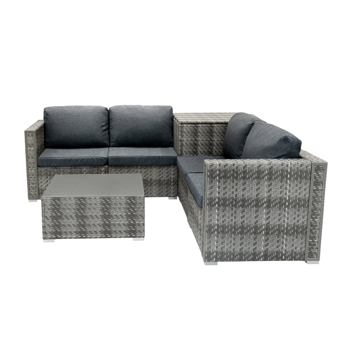 Set Mobili da Giardino 6 Pezzi in Rattan Grigio
