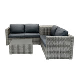 Set Mobili da Giardino 6 Pezzi in Rattan Grigio