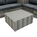 Set Mobili da Giardino 6 Pezzi in Rattan Grigio
