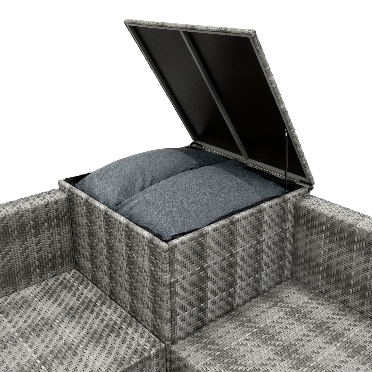 Set Mobili da Giardino 6 Pezzi in Rattan Grigio