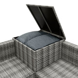 Set Mobili da Giardino 6 Pezzi in Rattan Grigio