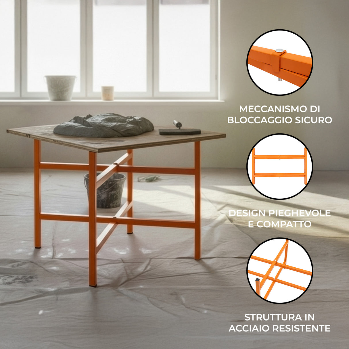 Cavalletti Porta Malta x3 – Altezza 500 mm in Acciaio Pieghevole