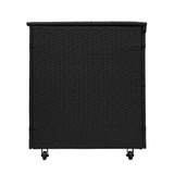 Set Divano Angolare in Alluminio con Cassapanca in Rattan Nero – Grigio Antracite