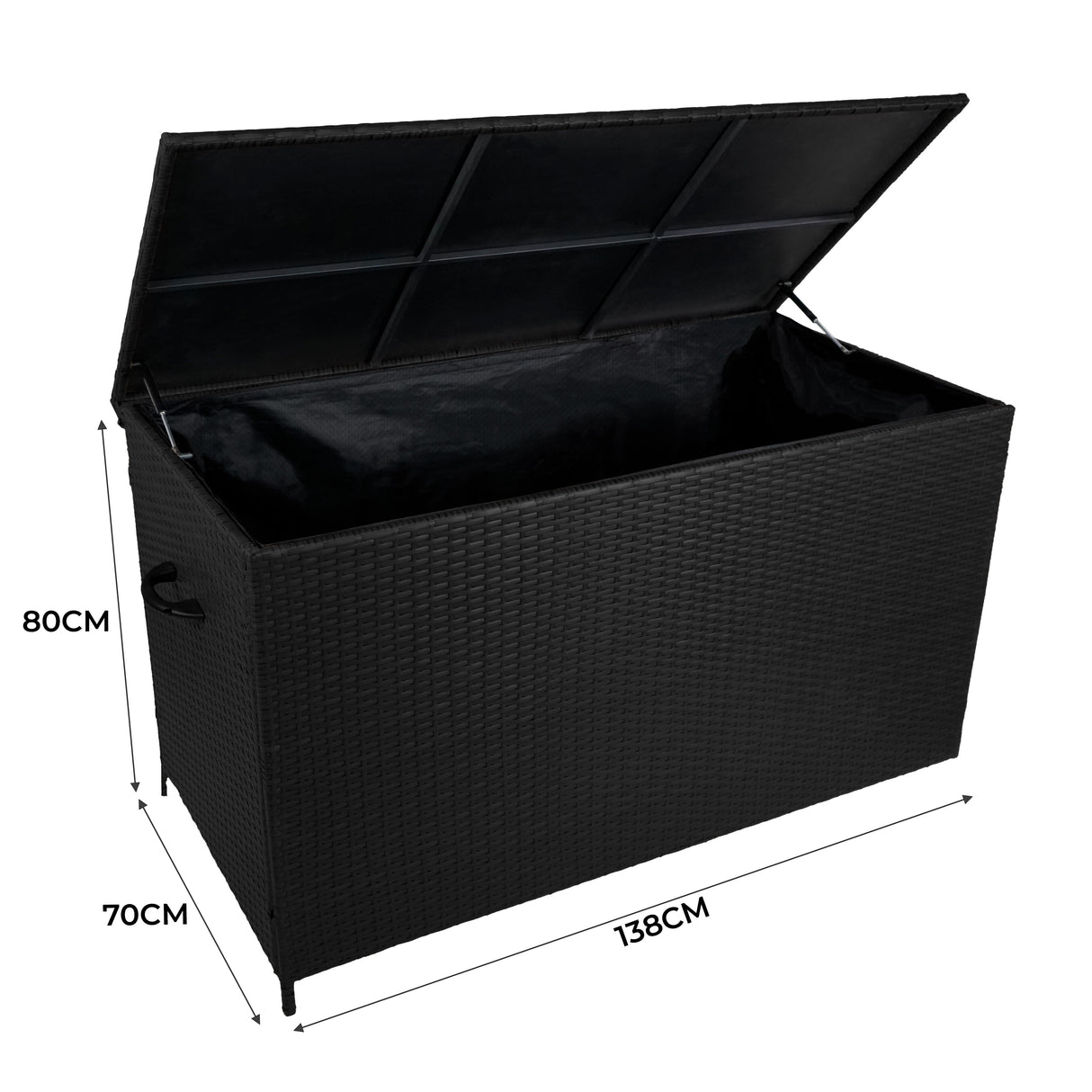 Set Divano Angolare in Alluminio con Cassapanca in Rattan Nero – Grigio Antracite