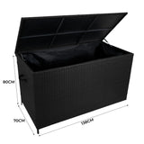 Set Divano Angolare in Alluminio con Cassapanca in Rattan Nero – Grigio Antracite
