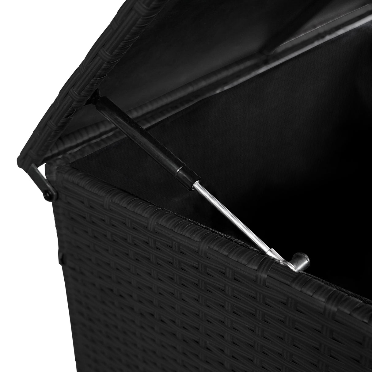 Set Divano Angolare in Alluminio con Cassapanca in Rattan Nero – Grigio Antracite