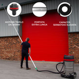 Aspirapolvere industriale 80L secco/umido con tubo 5 m e kit grondaie