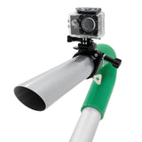 Telecamera per aspiratore grondaie 4K con custodia impermeabile, tubo verde e supporto regolabile per un facile utilizzo