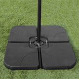 Set di divani 4 pezzi antracite con ombrellone e base neri