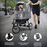Passeggino Jogger per Animali Pieghevole - Nero