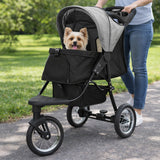 Passeggino Jogger per Animali Pieghevole - Grigio
