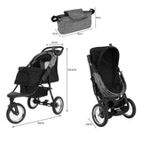 Passeggino Jogger per Animali Pieghevole - Grigio