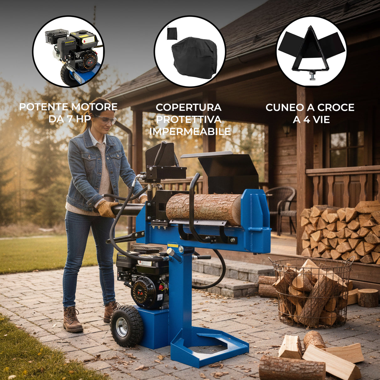 Spaccalegna 15T a Benzina 7HP