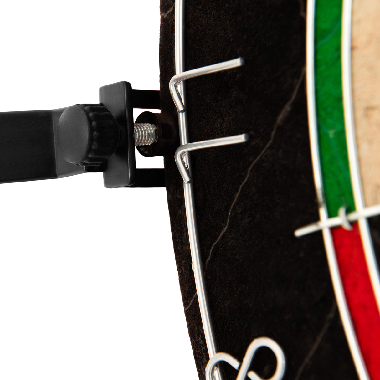 Anello LED per bersaglio freccette, con illuminazione a 360°, dettagli metallici e colori vivaci di verde e rosso sul bordo