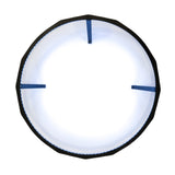 Anello LED per bersaglio freccette, illuminazione bianca a 360°, bordo nero e strisce blu, design circolare e moderno