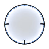 Anello LED circolare per bersaglio freccette, con illuminazione bianca a 360°, struttura nera e superficie liscia e riflettente