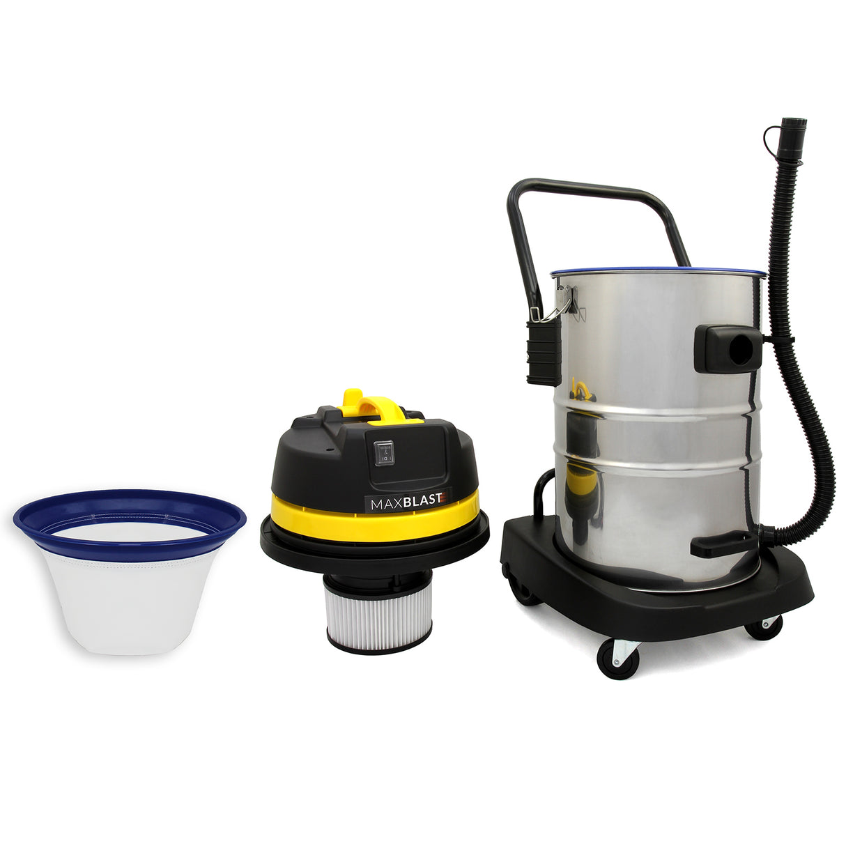 Aspiratore Industriale 50L Solidi e Liquidi con Kit Tubi Pulizia Grondaie