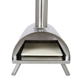 Set Divano Angolare da Giardino in Alluminio con Forno Pizza da Tavolo - Grigio Antracite