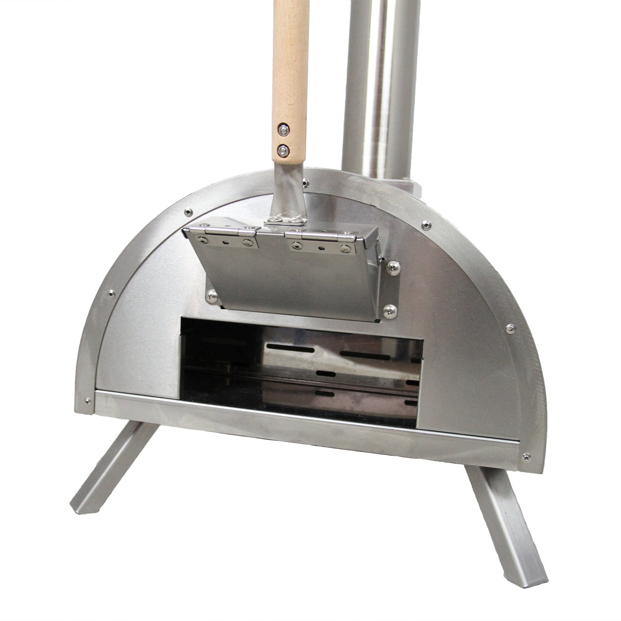 Set Divano Angolare da Giardino in Alluminio con Forno Pizza da Tavolo - Grigio Antracite