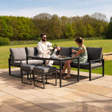 Set con forno per pizza da tavolo e divano angolare in alluminio - Grigio antracite