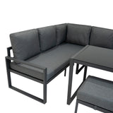 Set con forno per pizza da tavolo e divano angolare in alluminio - Grigio antracite