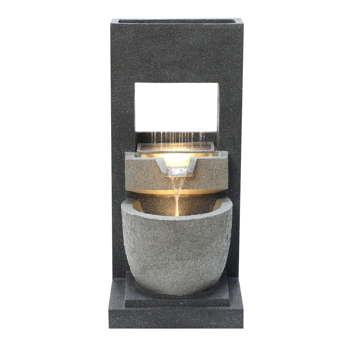 Fontana da Giardino Elettrica LED Pompa Cascade Springs
