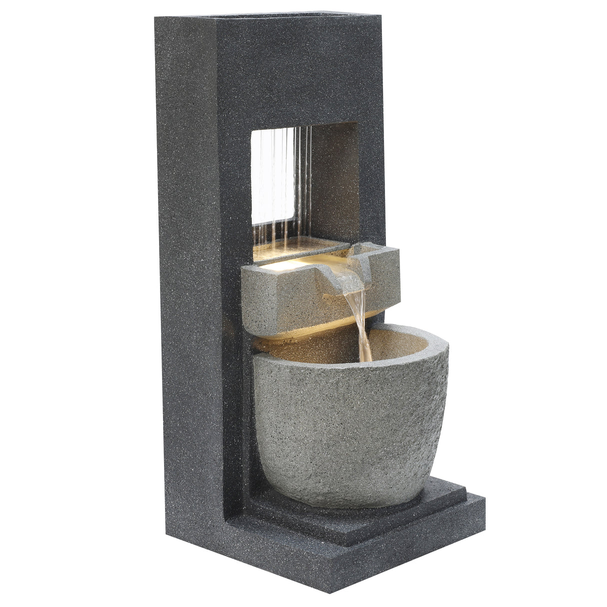 Fontana da Giardino Elettrica LED Pompa Cascade Springs