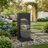 Fontana da Giardino Elettrica LED Pompa Cascade Springs