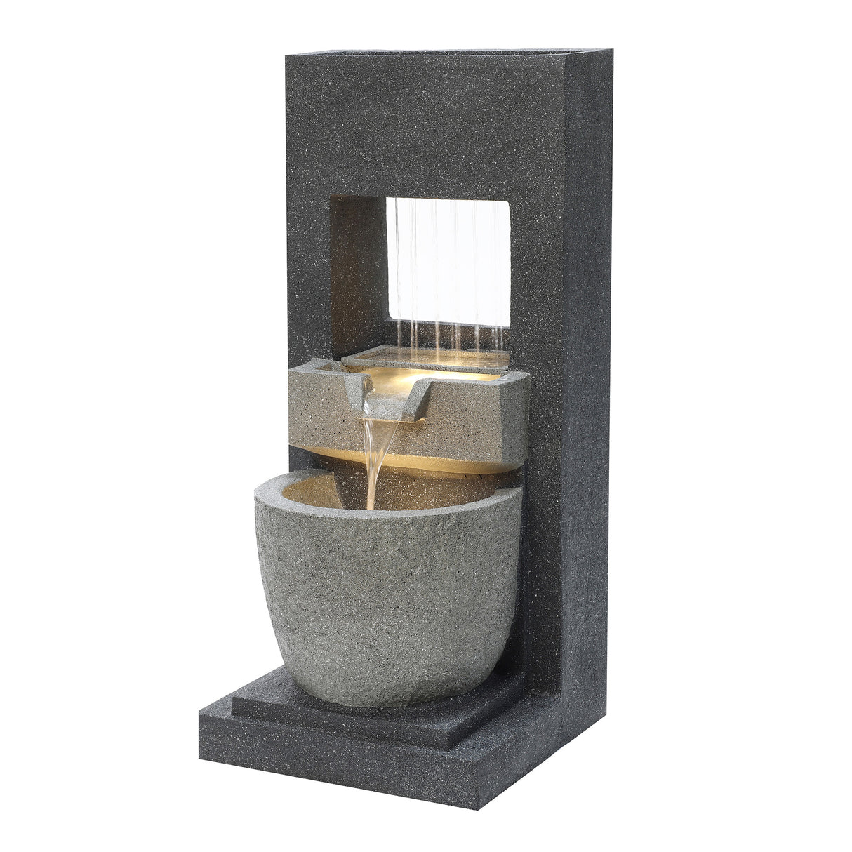 Fontana da Giardino Elettrica LED Pompa Cascade Springs