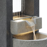 Fontana da Giardino Elettrica LED Pompa Cascade Springs