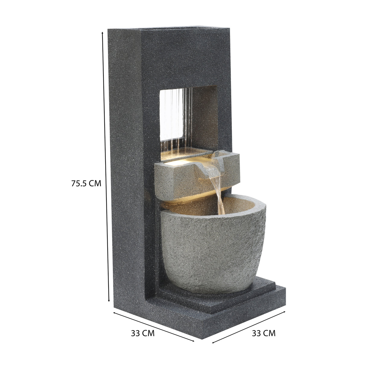 Fontana da Giardino Elettrica LED Pompa Cascade Springs