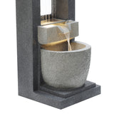 Fontana da Giardino Elettrica LED Pompa Cascade Springs