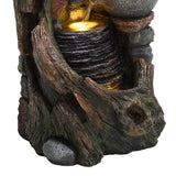 Fontana da Giardino Elettrica Cascata LED Pompa Rustic Brook