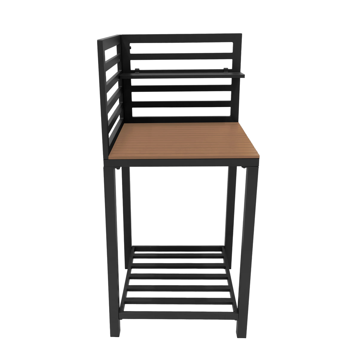 Set Cucina da Esterno 3 Pezzi in Alluminio e Legno con Lavello Modulare
