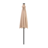 Ombrellone Inclinabile LED 2,7m Beige con Luci Solari e Copertura