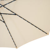Ombrellone Inclinabile LED 2,7m Cream con Luci Solari e Copertura