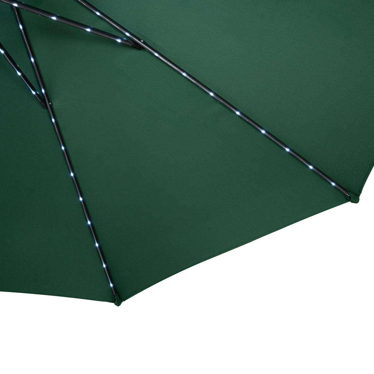Ombrellone Inclinabile LED 2,7m Verde con Luci Solari e Copertura