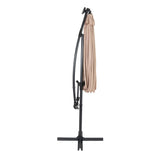 Ombrellone Decentrato LED 3m Beige con Luci Solari