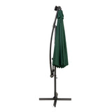Ombrellone Decentrato LED 3m Verde con Luci Solari