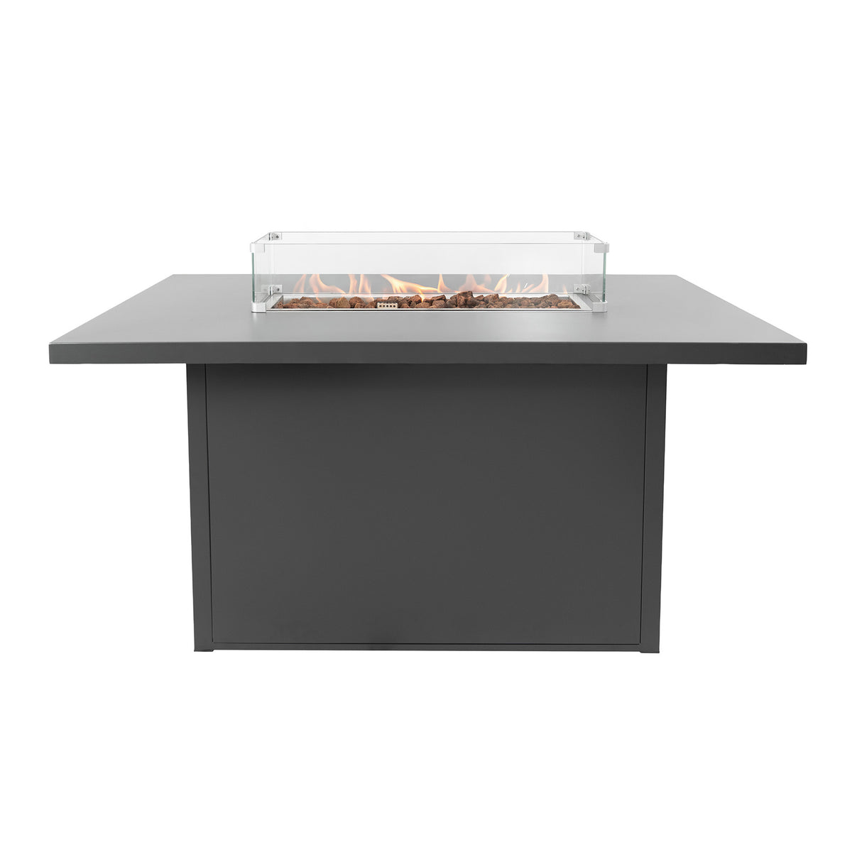 Set Mobili da Giardino in Alluminio 7 Posti con Tavolo Fire Pit Integrato