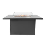 Set Mobili da Giardino in Alluminio 7 Posti con Tavolo Fire Pit Integrato