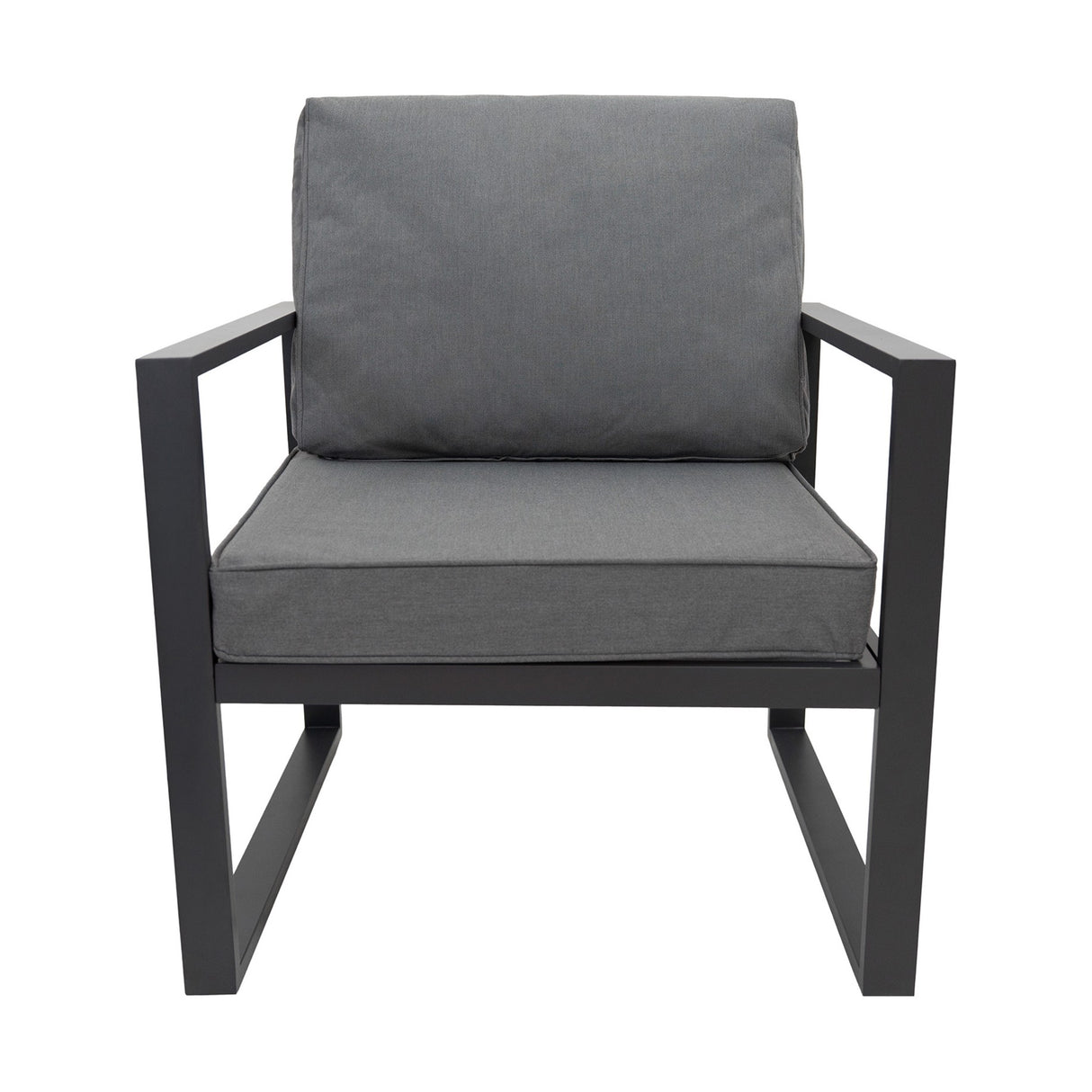 Set Mobili da Giardino in Alluminio 7 Posti con Tavolo Fire Pit Integrato