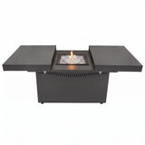 Set Giardino Alluminio 5 Posti con Tavolo Braciere e Poltrone Relax