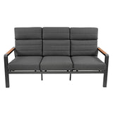 Set Giardino Alluminio 5 Posti con Tavolo Braciere e Poltrone Relax
