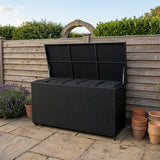 Box Contenitore in Rattan 700L per Cuscini - Nero